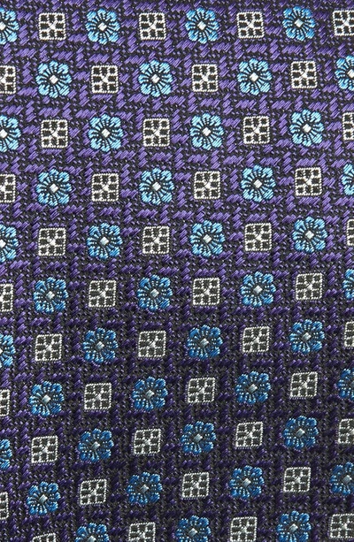 Shop Canali Medallion Silk Tie In Dark Purple
