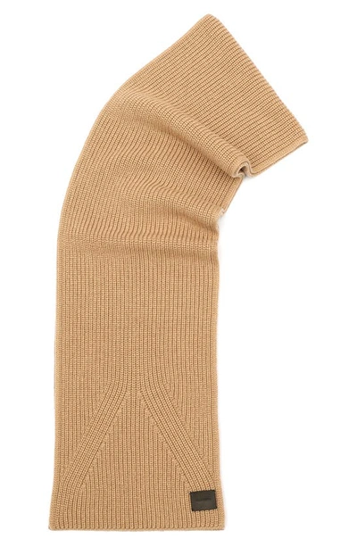 Shop Allsaints Traveling Rib Knit Scarf In Cortina Beige