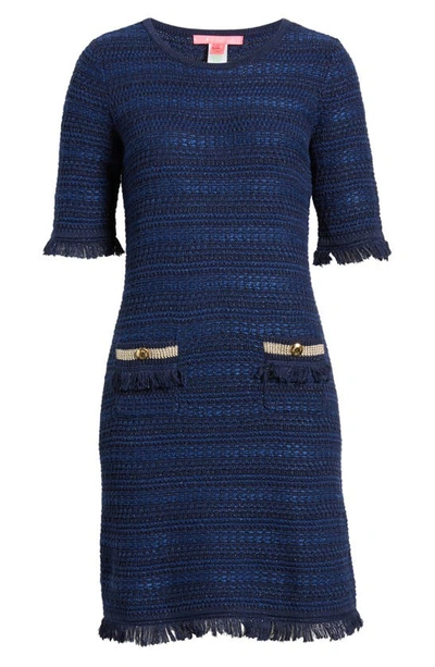 Shop Lilly Pulitzer Beckington Mini Sweater Dress In True Navy