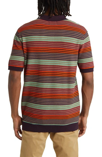 Shop Scotch & Soda Hideaway Stripe Polo Sweater In Red Multi Stripe