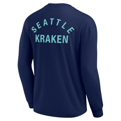 Shop Fanatics Signature Unisex  Navy Seattle Kraken Elements Super Soft Long Sleeve T-shirt