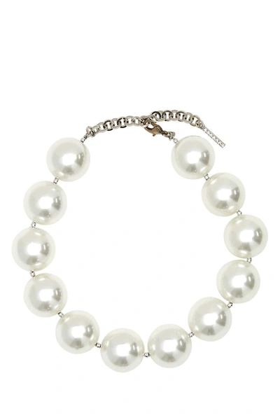 Shop Alessandra Rich Necklaces In Pearl