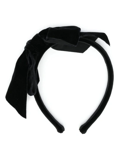 Shop Alessandra Rich Oversized Headband With Bow In Black