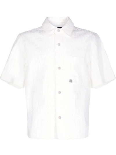 Shop Amiri "burnout" Bowling Shirt In White
