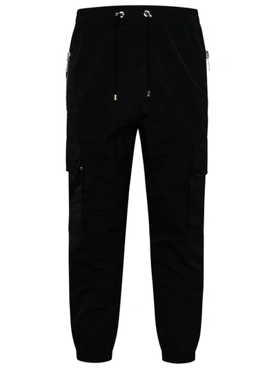 Shop Balmain Black Nylon Pants
