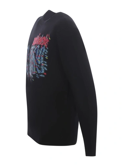 Dsquared2 Intarsia-logo Fine-knit Jumper In Black
