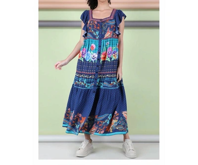 Shop -bl^nk- Bianka Dress In Blue Multi
