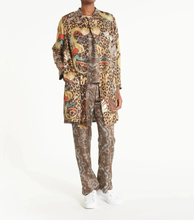 Shop La Prestic Ouiston Liberte Trench Coat In Mix Fawn Panther Dragons In Multi