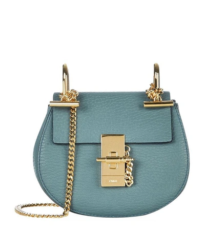 Shop Chloé Nano Drew Shoulder Bag In Cloudy Blue