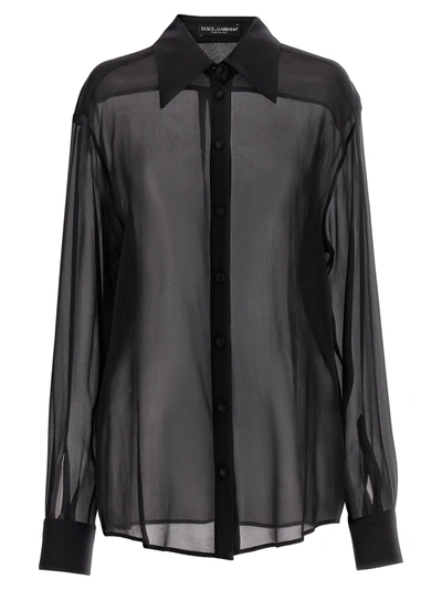 Shop Dolce & Gabbana Chiffon Shirt Shirt, Blouse Black