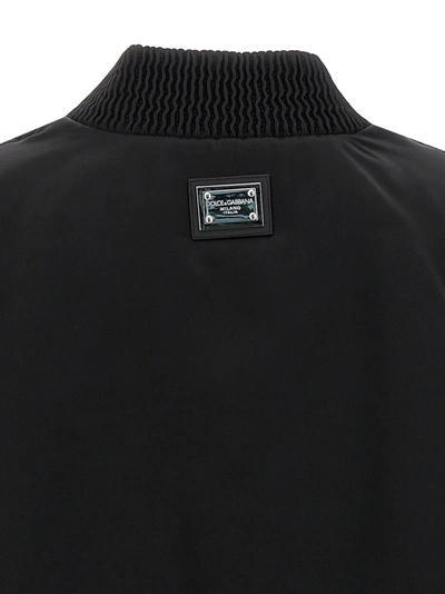 Shop Dolce & Gabbana Cropped Duchesse Bomber Jacket Casual Jackets, Parka Black