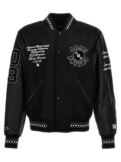 Shop Amiri Embroidered Bomber Jacket Coats, Trench Coats White/black