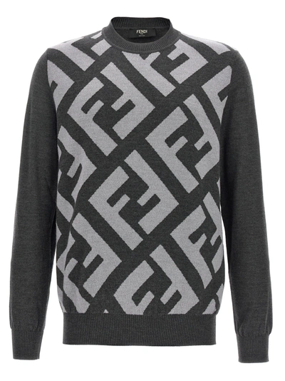 Shop Fendi Ff Sweater, Cardigans Gray