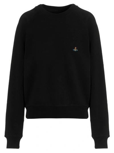 Shop Vivienne Westwood Logo Embroidery Sweatshirt Black