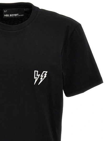 Shop Neil Barrett Logo Embroidery T-shirt White/black