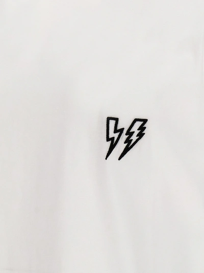 Shop Neil Barrett Logo Embroidery T-shirt White/black