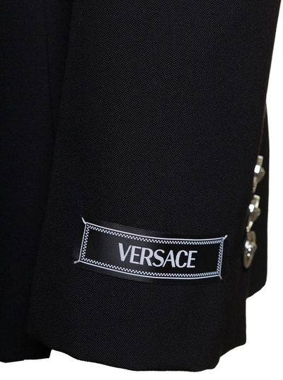 Shop Versace Blazer Monopetto In Black