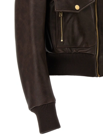 Shop Dolce & Gabbana Sheepskin Eco-leather Jacket Casual Jackets, Parka Brown
