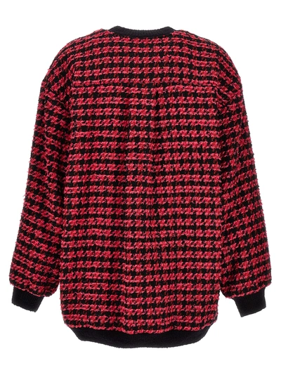 Shop Msgm Tweed Cardigan Sweater, Cardigans Fuchsia
