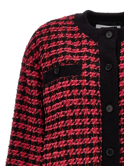 Shop Msgm Tweed Cardigan Sweater, Cardigans Fuchsia