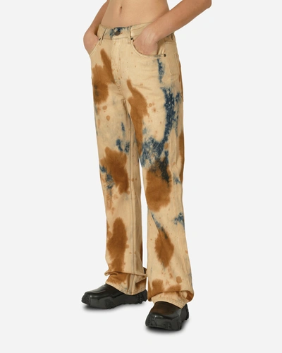 Shop Guess Usa Bleached Denim Flare Pants Acid Savas Wash In Multicolor