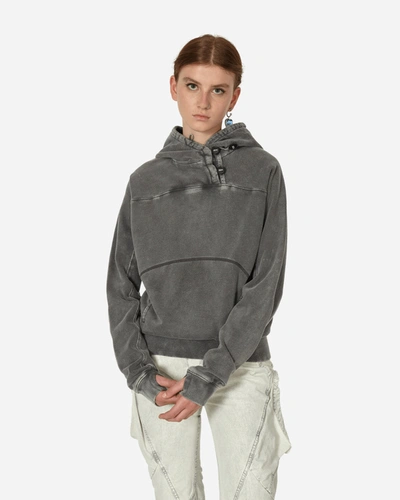 Shop Hyein Seo Button Hoodie Charcoal In Grey