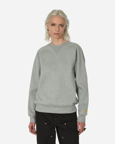 Shop Carhartt Chase Crewneck Sweatshirt Grey Heather In Multicolor