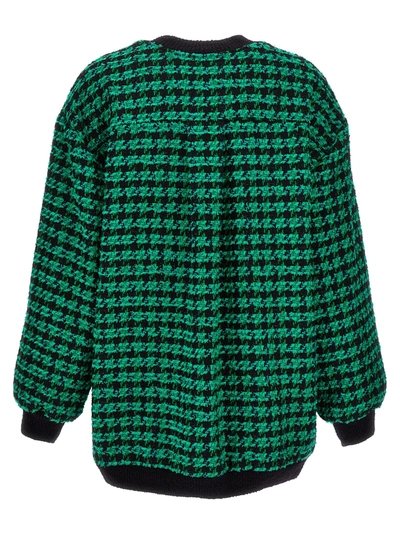 Shop Msgm Tweed Cardigan Sweater, Cardigans In Green