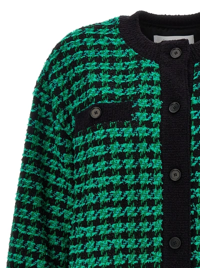 Shop Msgm Tweed Cardigan Sweater, Cardigans In Green