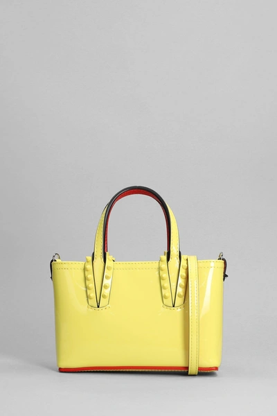 Shop Christian Louboutin Cabata Hand Bag In Yellow Patent Leather