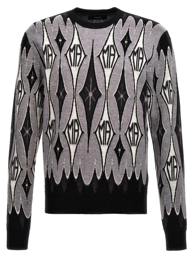 Shop Amiri 'argyle Jacquard' Sweater In Multicolor