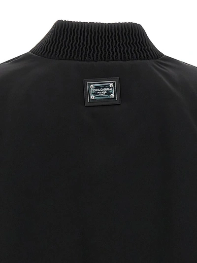 Shop Dolce & Gabbana Cropped Duchesse Bomber Jacket In Black