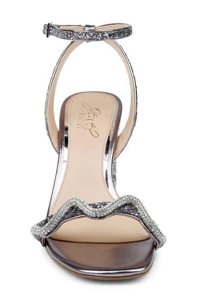 Jewel Badgley Mischka Gem Glitter Ankle Strap Sandal In Smoke