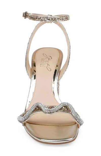 Jewel Badgley Mischka Gem Glitter Ankle Strap Sandal In Gold