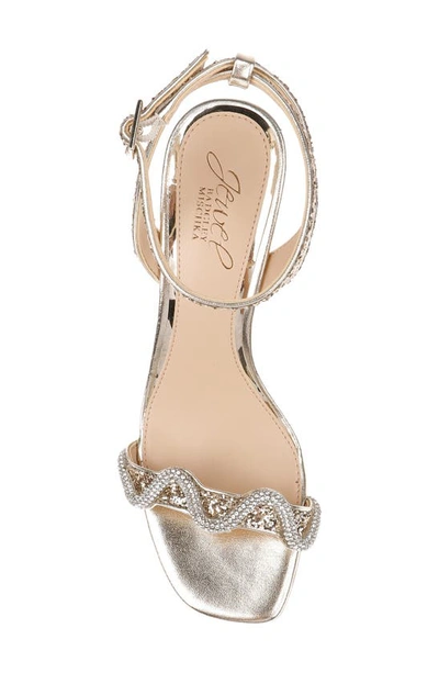 Jewel Badgley Mischka Gem Glitter Ankle Strap Sandal In Gold
