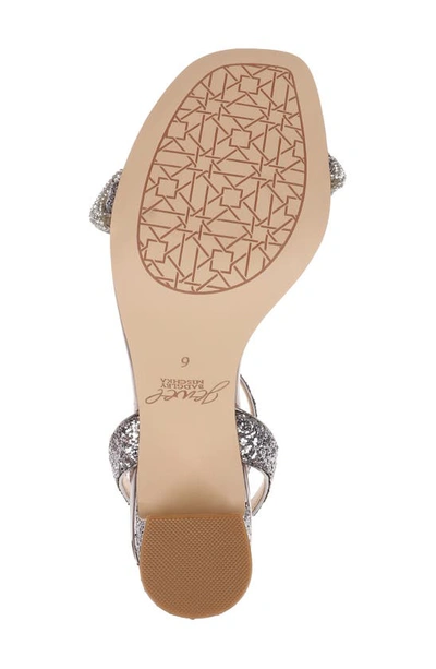 Jewel Badgley Mischka Gem Glitter Ankle Strap Sandal In Smoke