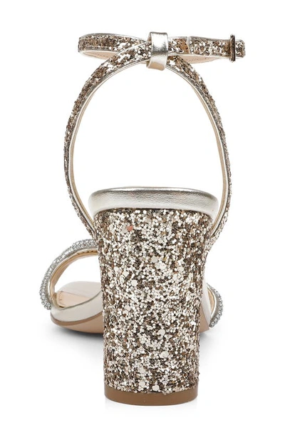 Jewel Badgley Mischka Gem Glitter Ankle Strap Sandal In Gold