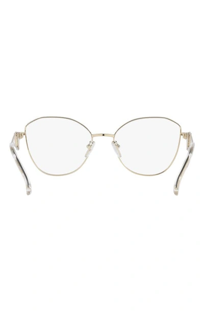 Prada 55mm Round Optical Glasses In Gold