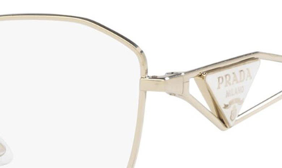 Prada 55mm Round Optical Glasses In Gold