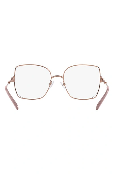 Shop Tory Burch 52mm Square Optical Glasses In Rose Gold