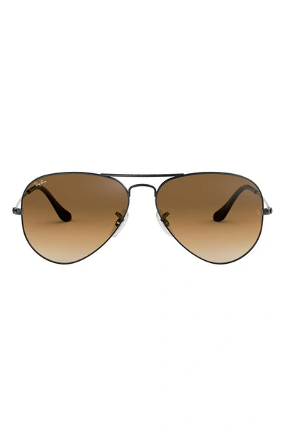 Shop Ray Ban Original 62mm Aviator Sunglasses In Gunmetal Brown