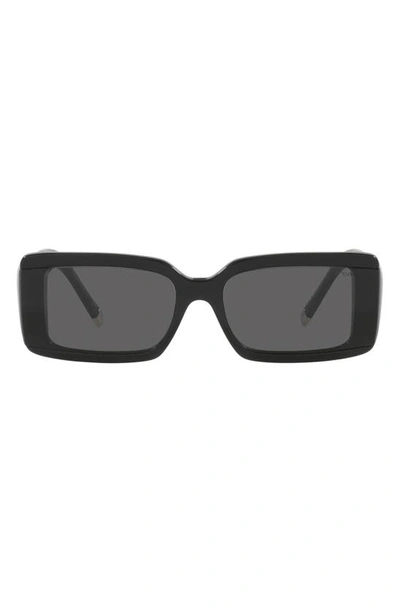 Shop Tiffany & Co 62mm Oversize Rectangular Sunglasses In Black
