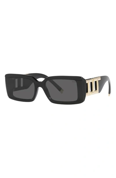 Tiffany & Co 62mm Oversize Rectangular Sunglasses In Black