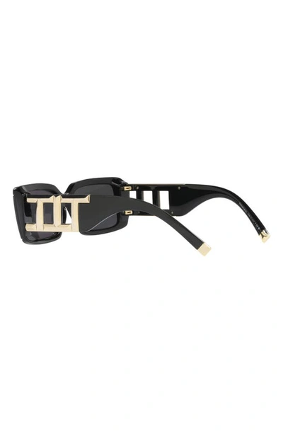 Tiffany & Co 62mm Oversize Rectangular Sunglasses In Black