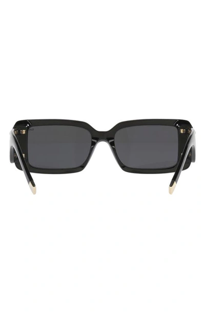 Tiffany & Co 62mm Oversize Rectangular Sunglasses In Black
