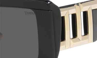 Tiffany & Co 62mm Oversize Rectangular Sunglasses In Black