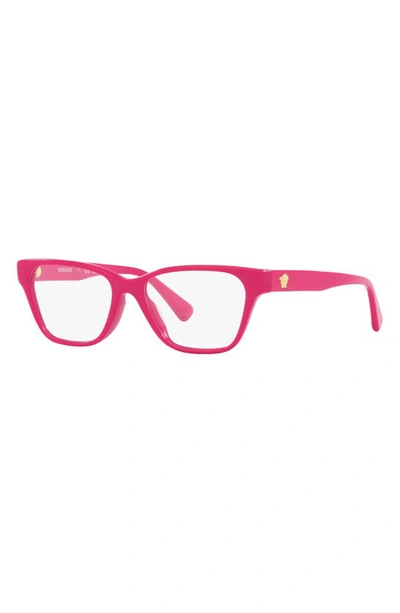 Versace 46mm Rectangular Optical Glasses In Fuchsia