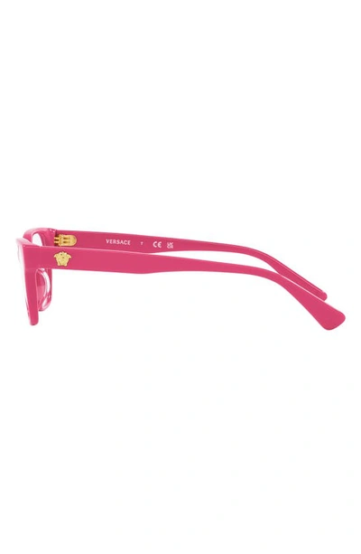 Versace 46mm Rectangular Optical Glasses In Fuchsia