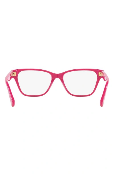 Versace 46mm Rectangular Optical Glasses In Fuchsia