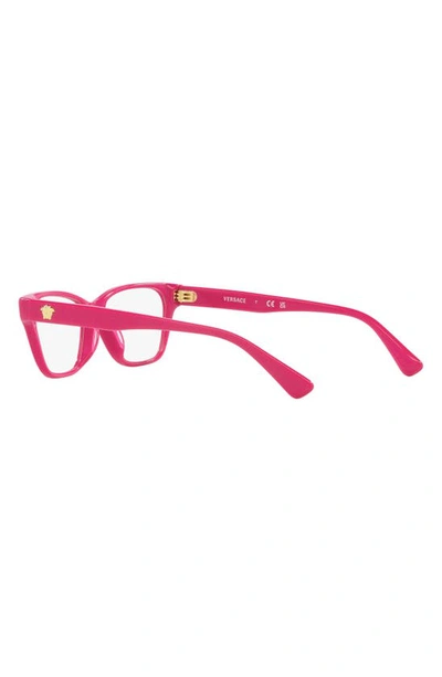 Versace 46mm Rectangular Optical Glasses In Fuchsia